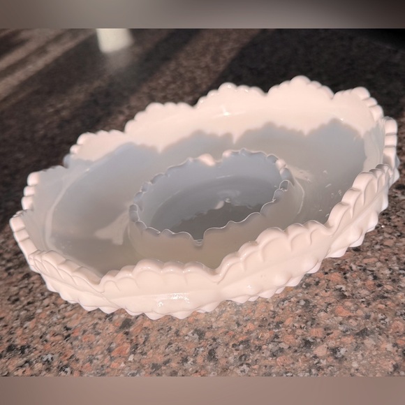 SOLD Vintage Fenton Hobnail Milk Glass Multipurpose Dish ~ Chip/Dip~Candle Hol - Picture 1 of 7